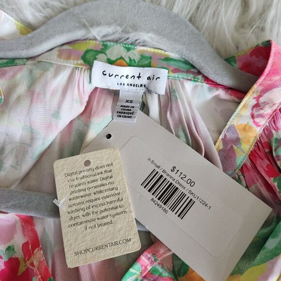 Current Air Botanical Floral Midi Maxi‎ Dress XS Sleeveless Flowy Wedding NWT - Picture 3 of 15
